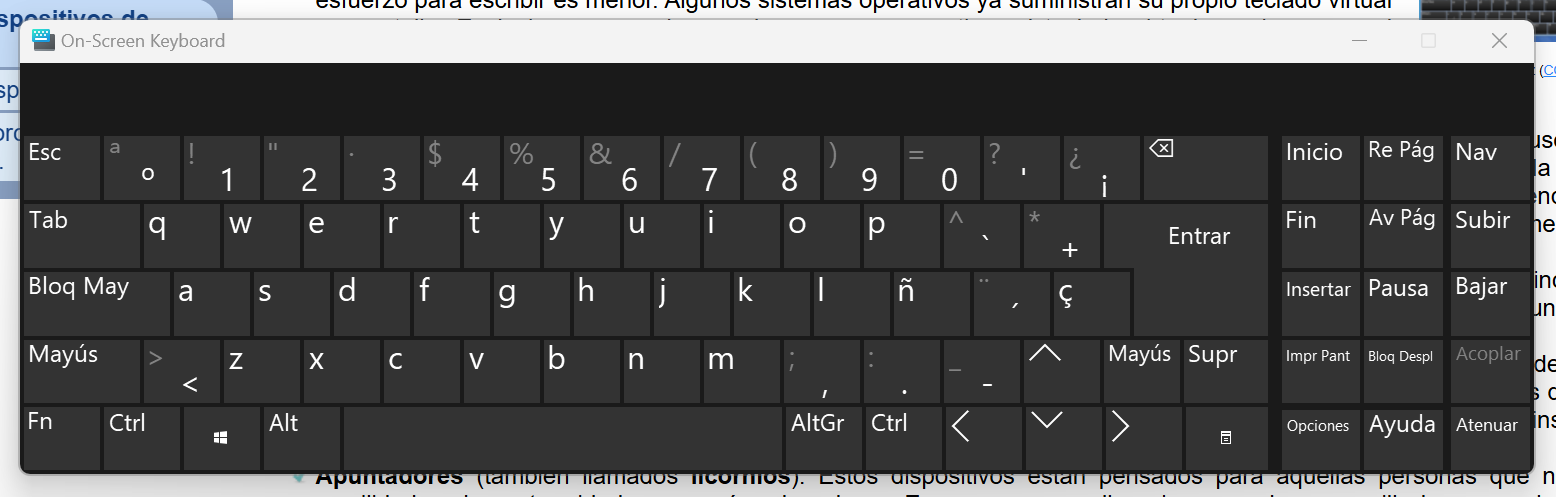 Teclado virtual de Windows 11
