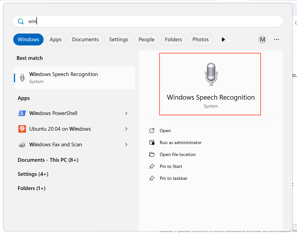 Windows Speech Recognition