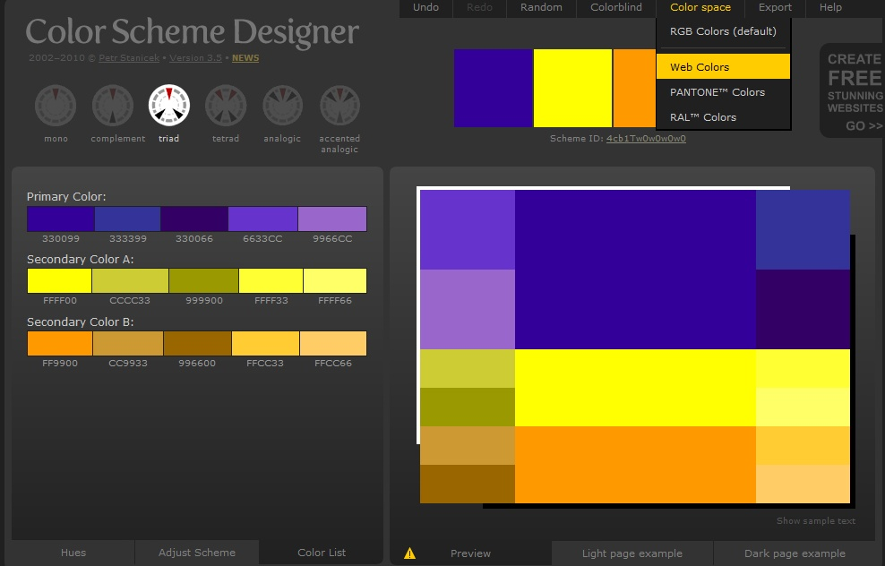 Ejemplo de colores seguros