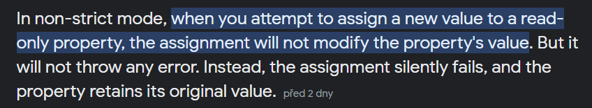 Ejemplo de problemas al no usar el modo estricto