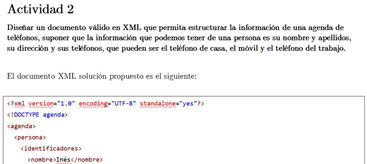 Ejemplo de actividad