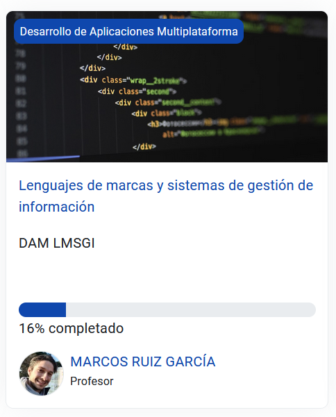 Cómo ve el alumno el curso desde "Mis cursos"