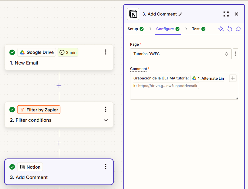 Paso 3.2: Publicación de comentario en Notion