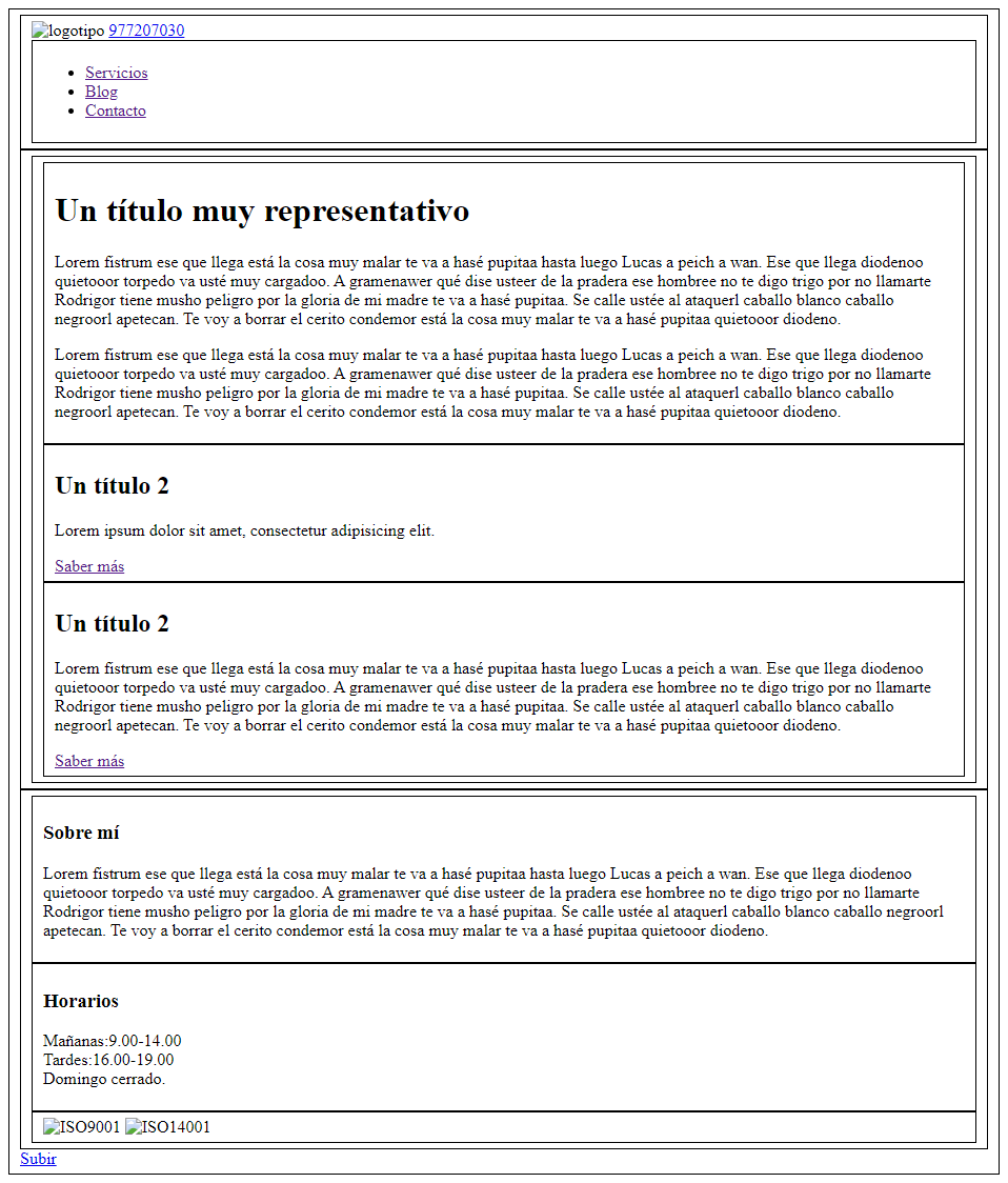 Resultado final capas HTML