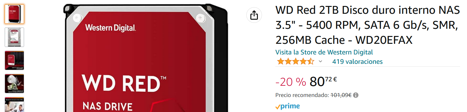 Precio HDD 2 TB