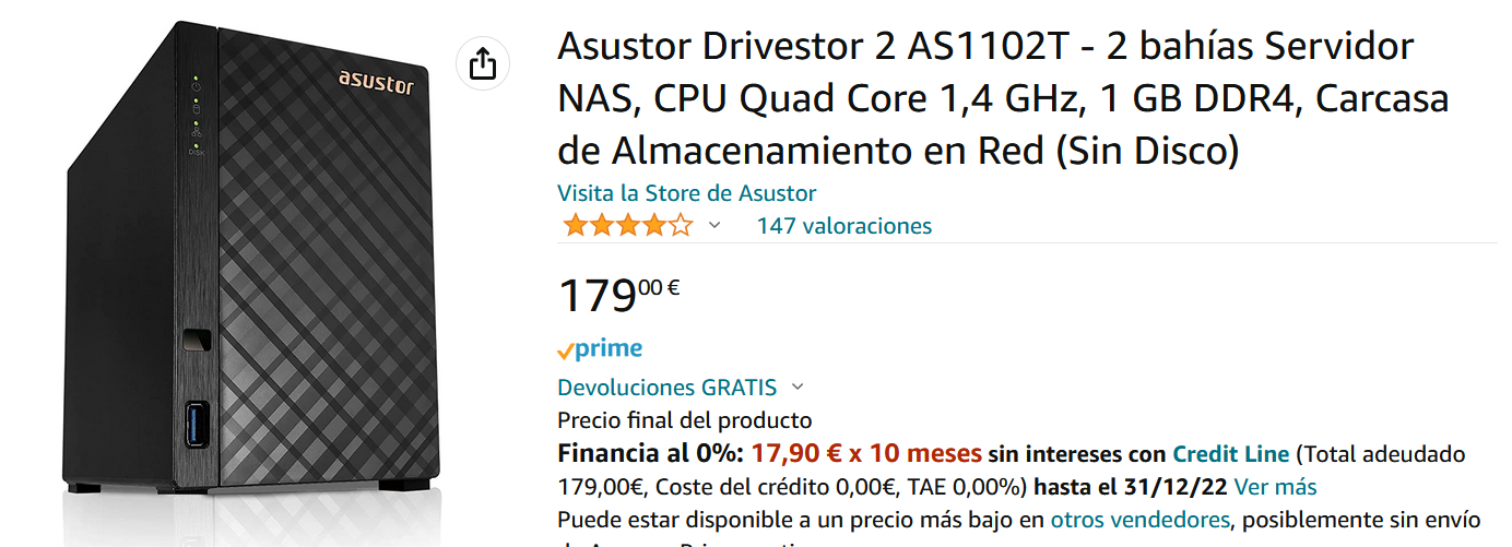 Precio NAS ASUSTOR
