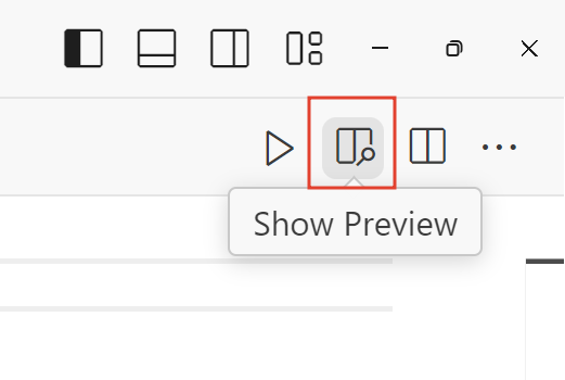 Icono para ver el resultado dentro de Visual Studio Code