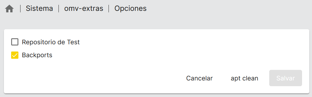 Activación de los backports