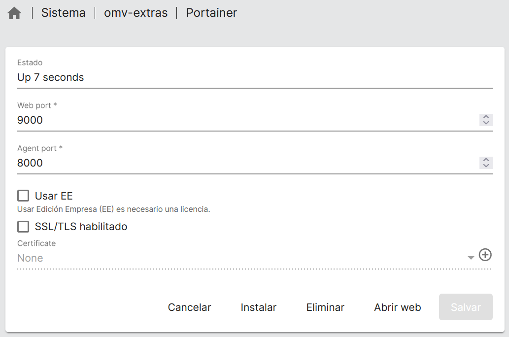 Portainer instalado