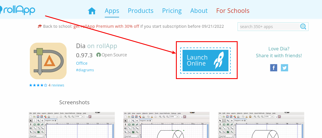 Lanzar DIA en RollApp