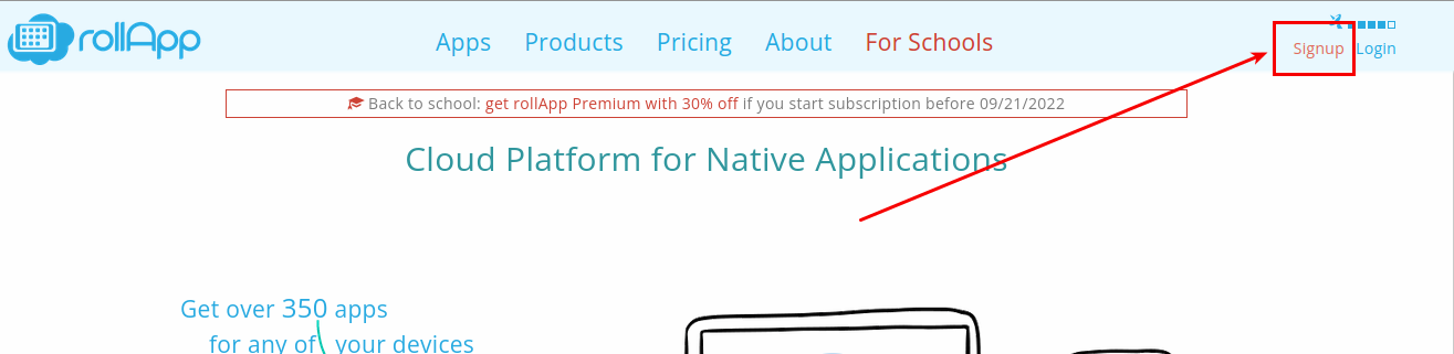 Crear cuenta en en RollApp