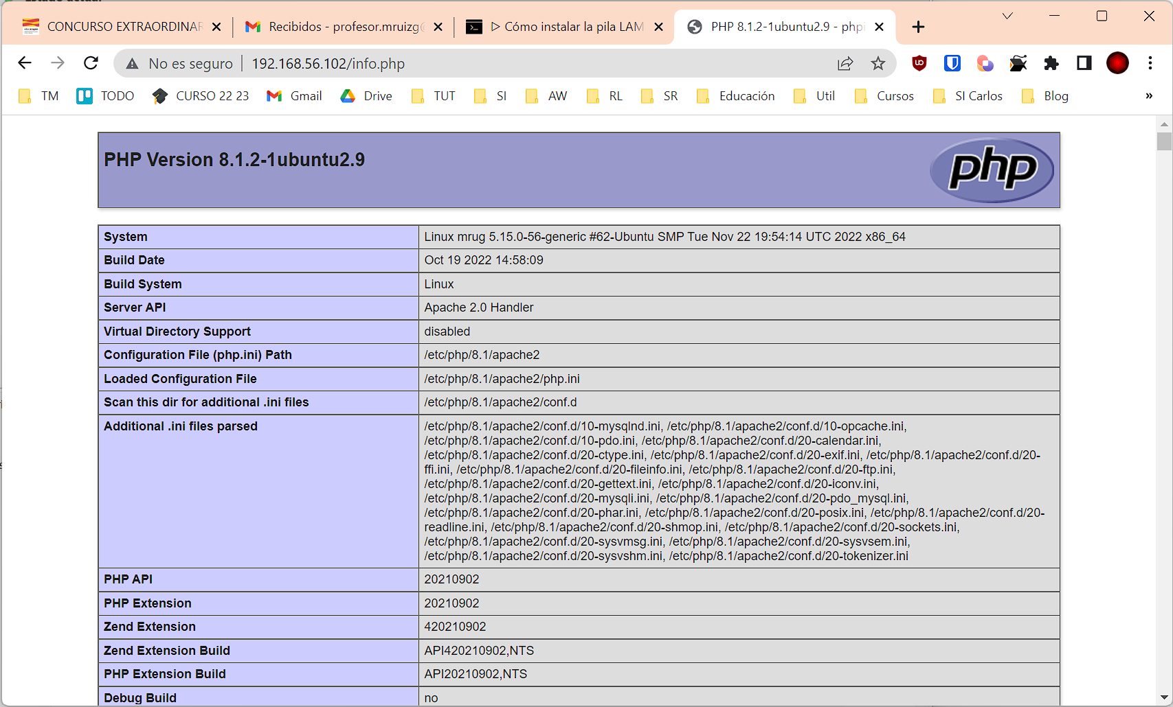Sitio web con Apache, PHP y MariaDB