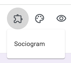 Seleccionar extensión "Sociogram" en Google Forms
